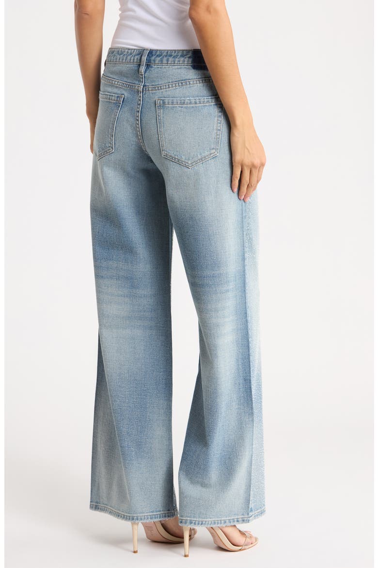 Rhinestone Low Rise Wide Leg Jeans, Alternate, color, MEDIUM VINTAGE WASH