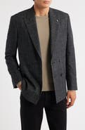 AllSaints Ridley Slim Fit Windowpane Plaid Wool Blend Sport Coat