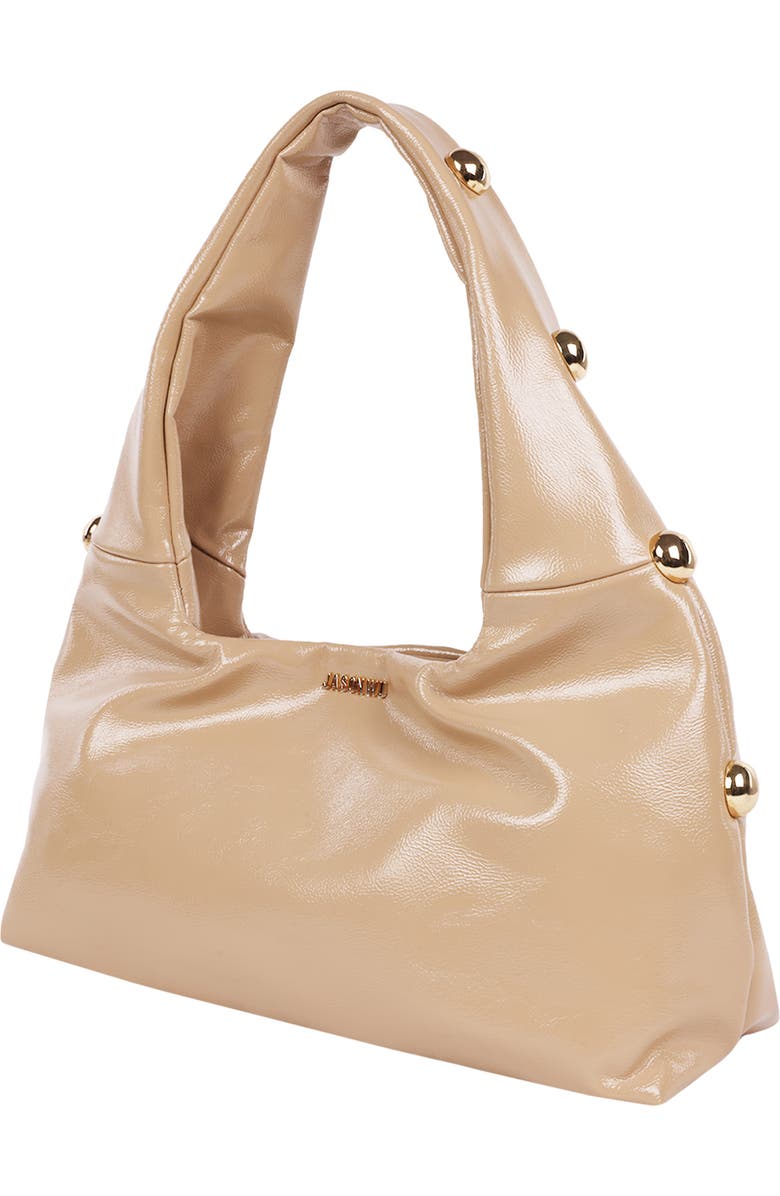 JASON WU Studded Patent Shoulder Bag, Alternate, color, Tan