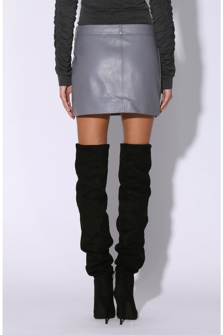 Gavriel High Waist Leather Skirt, Alternate, color, GRANITE