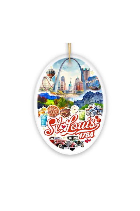 St Louis 1764 Gateway Arch Skyline Oval Ornament