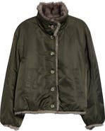 Veronica Beard Varell Reversible Faux Fur Jacket