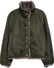 Veronica Beard Varell Reversible Faux Fur Jacket