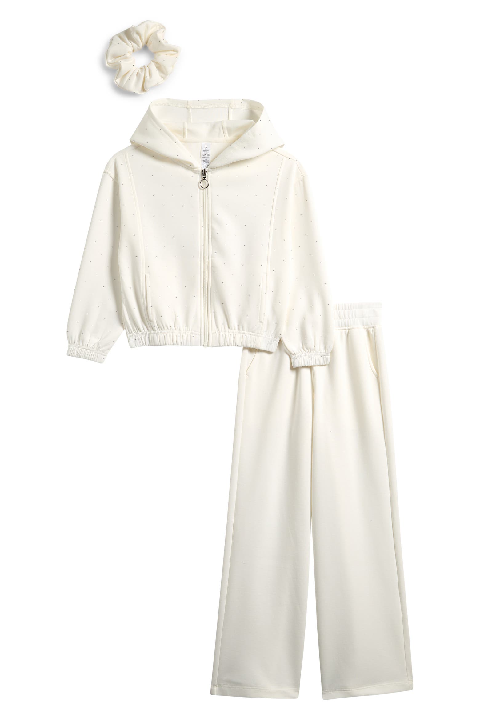 4176 Postcode YOGALICIOUS Kids' Rhinestone Zip-Up Hoodie, Flare Sweatpants ...