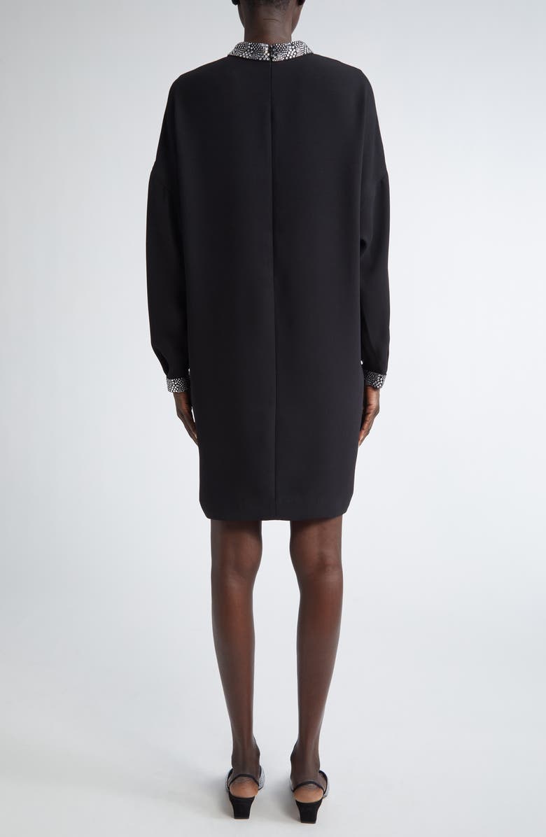 ST. JOHN Satin Trim Long Sleeve Dress, Alternate, color,