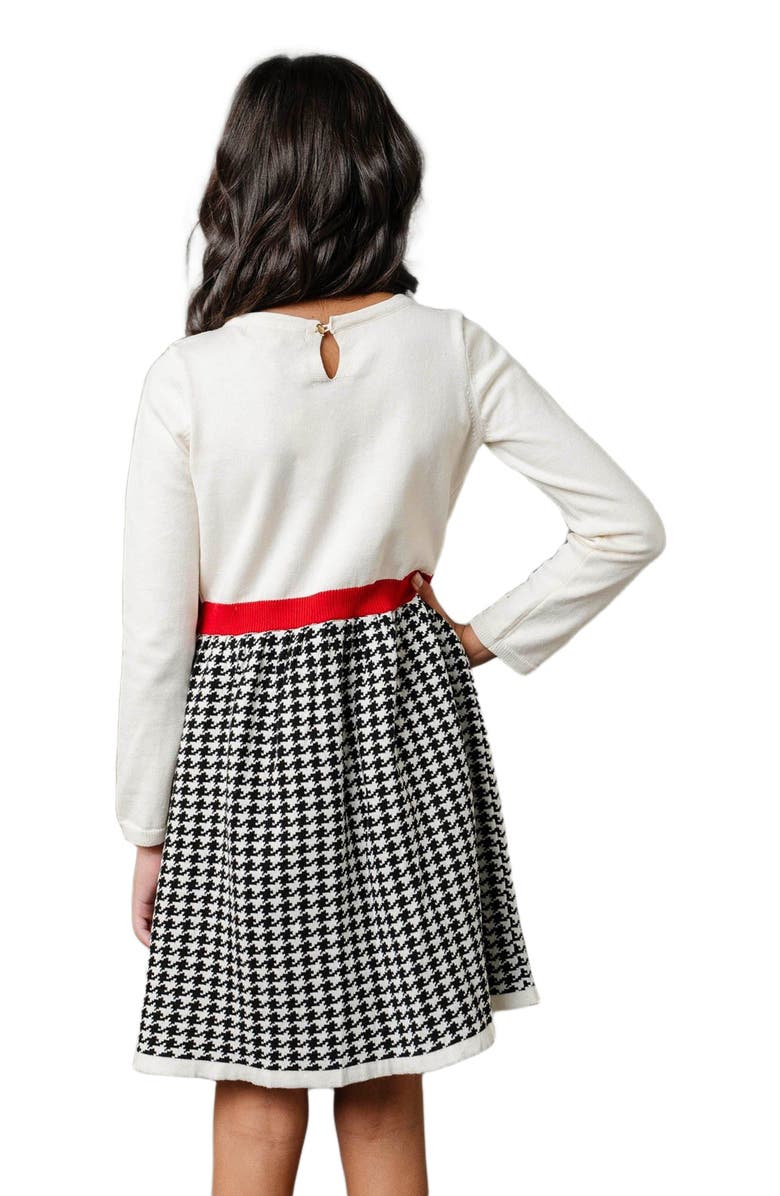 Hope & Henry Girls' Organic Skater Sweater Dress with Bow, Toddler, Alternate, color, 