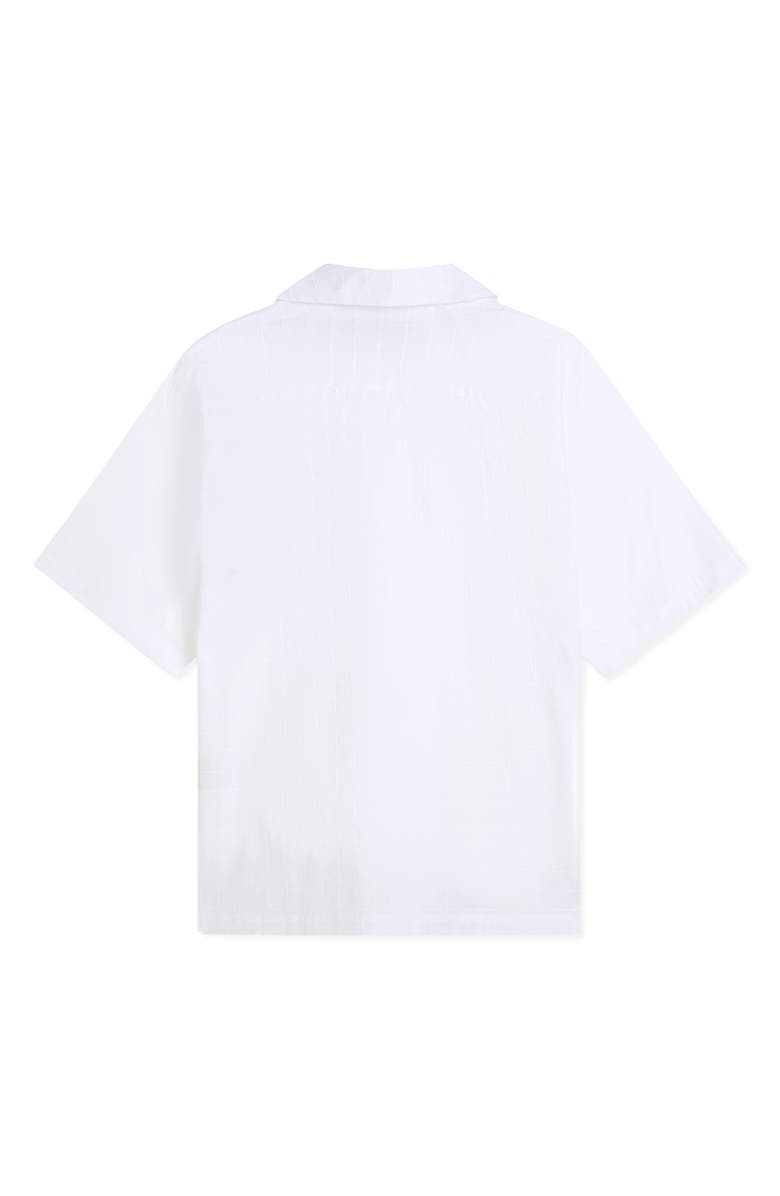 Scotch & Soda Windowpane Relaxed Fit Short Sleeve Button-Up Shirt, Alternate, color, Bright White