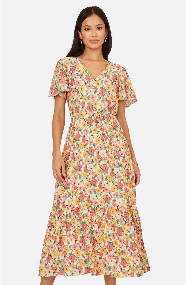 Yumi Midi Tea Dress, Alternate, color, Multi