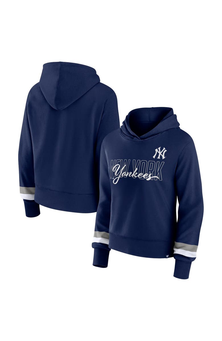 FANATICS Women's Fanatics Branded  Navy New York Yankees Over Under Pullover Hoodie, Main, color, Navy
