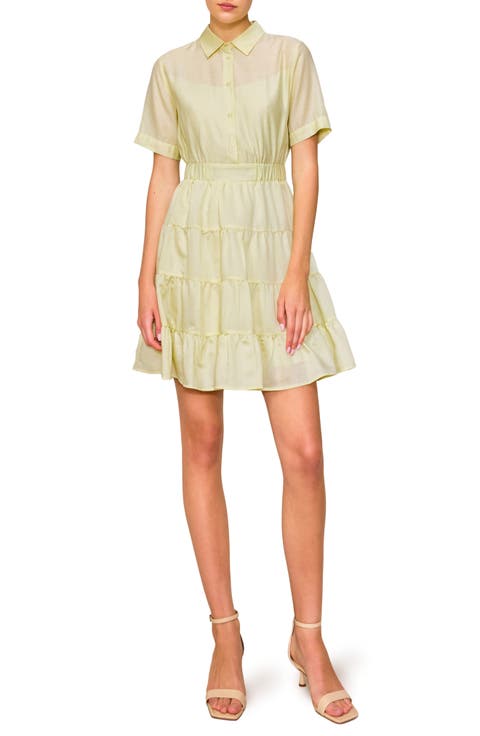Short Sleeve Tiered Shirtdress