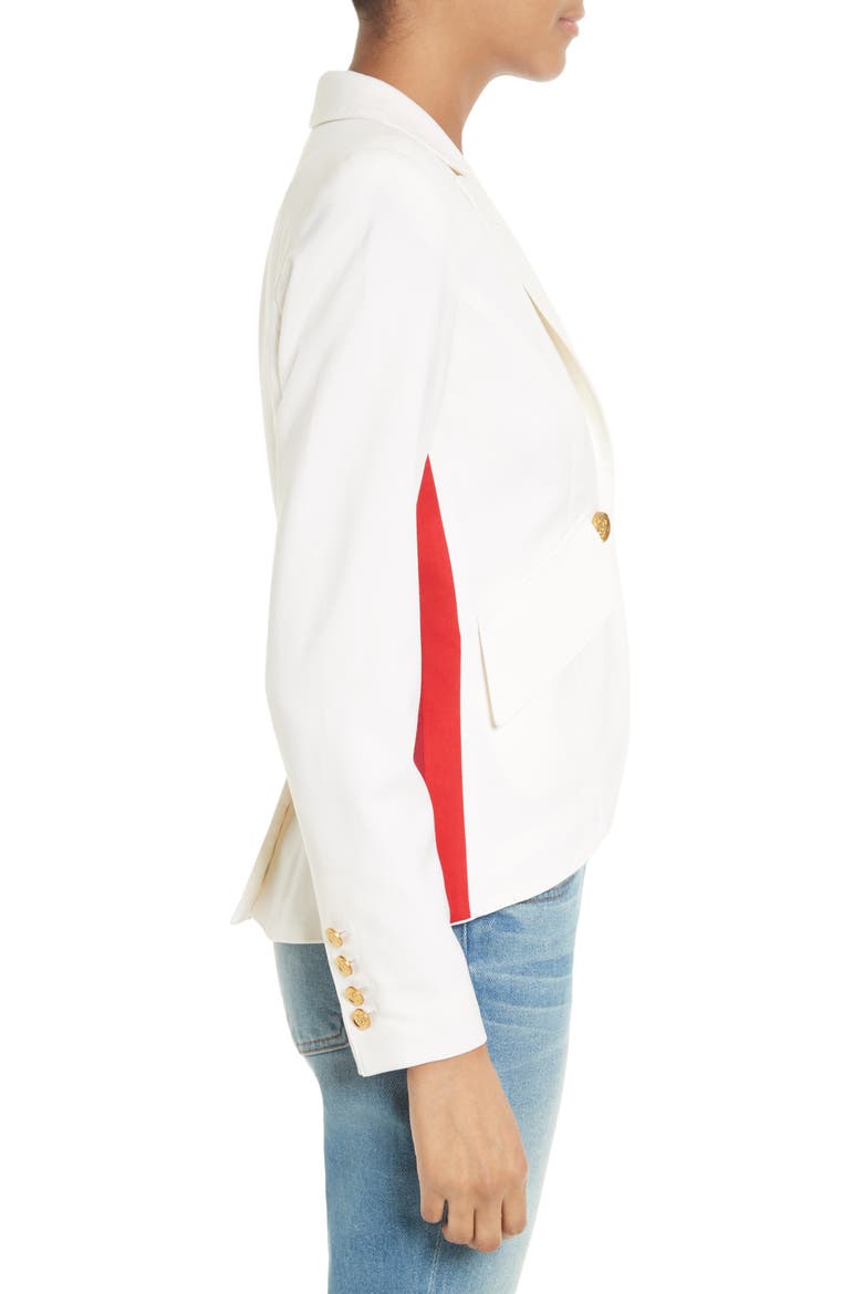 Racing Stripe Blazer, Alternate, color, WHITE