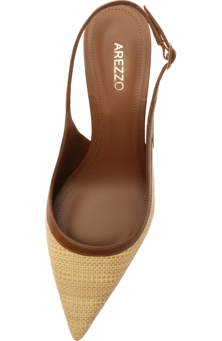 Arezzo Liza Slingback Pointed Toe Pump, Alternate, color, Warm Caramel/ Natural