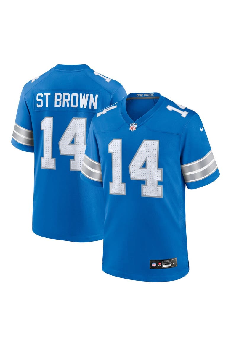 Men's Nike Amon-Ra St. Brown Blue Detroit Lions Game Jersey, Main, color, Blue