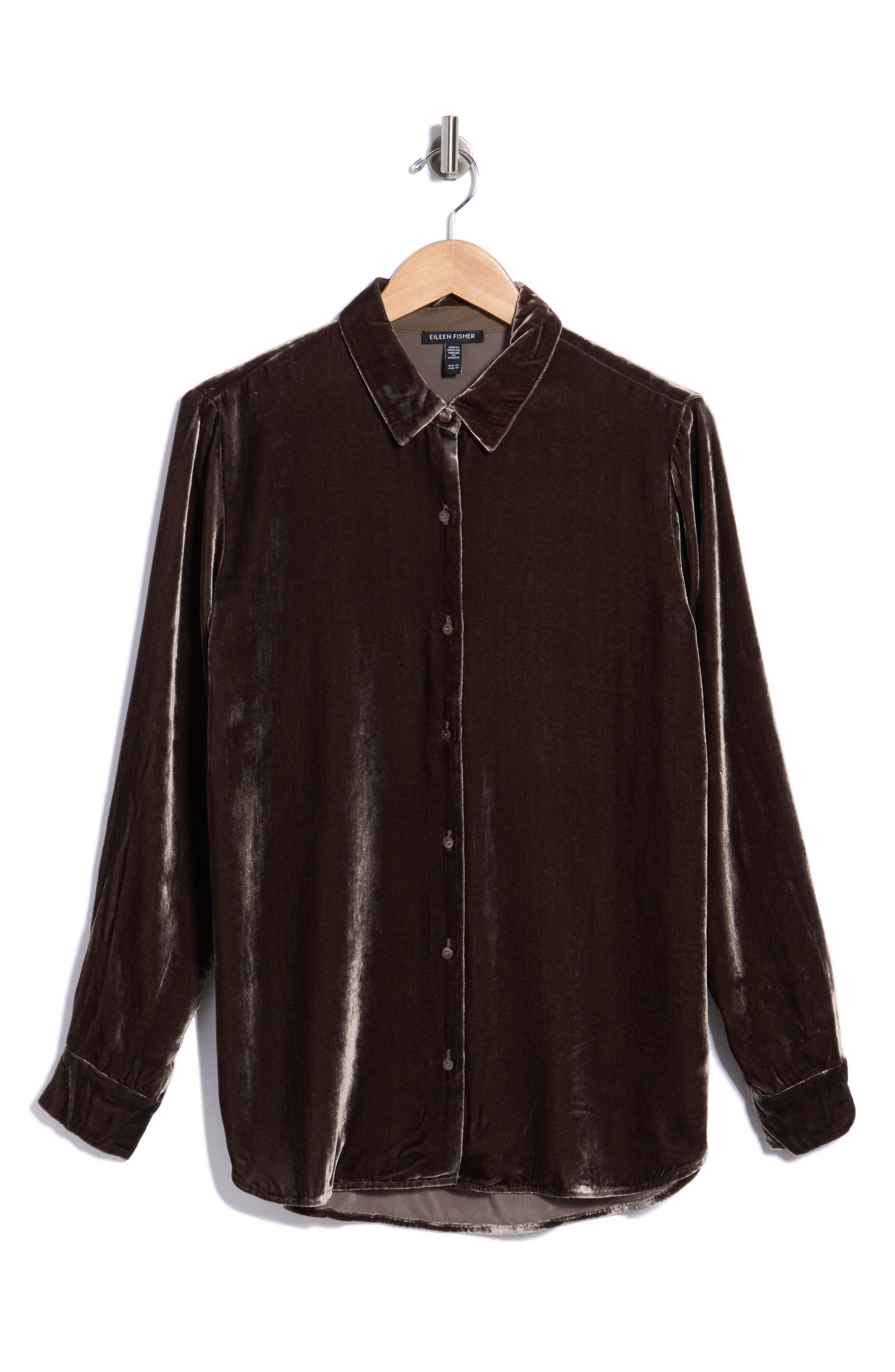 Velvet Button-Up Shirt