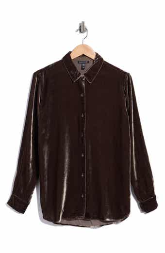 Velvet Button-Up Shirt