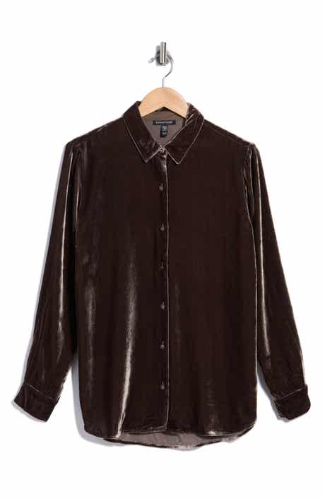Velvet Button-Up Shirt