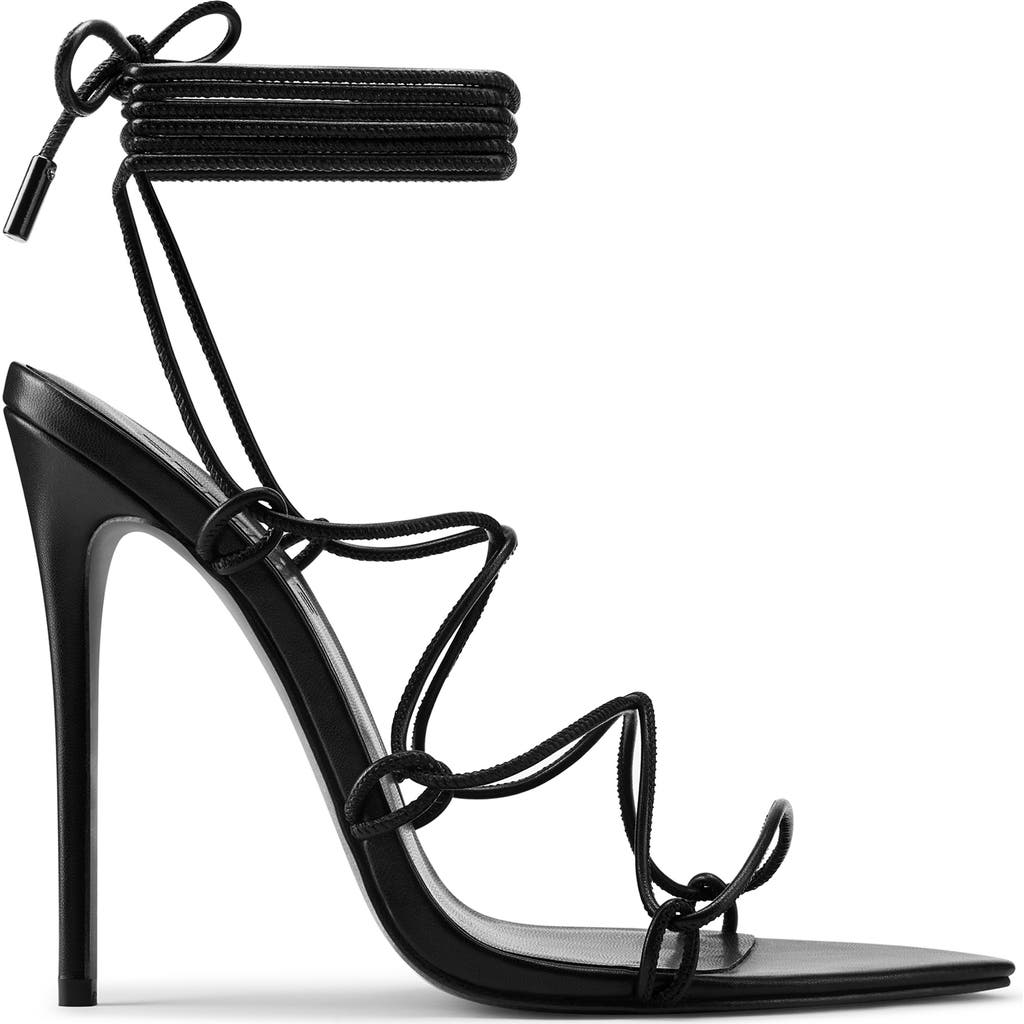 FEMME LA Sin Ankle Wrap Pointed Toe Sandal in Black  product