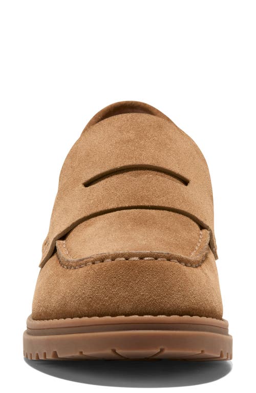 Cole Haan Camea Lug Sole Penny Loafer In Chestnut Golden