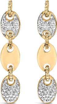 Haus of Brilliance Gold Vermeil 1/10 Cttw Diamond Bold Disc Link Earring