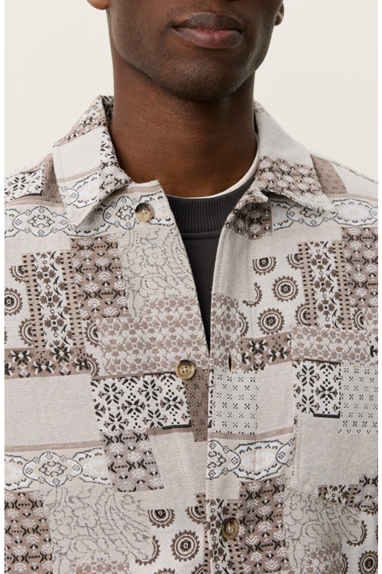 Layton Patch Jacquard Button-Up Shirt Jacket, Alternate, color, LIGHT SAND