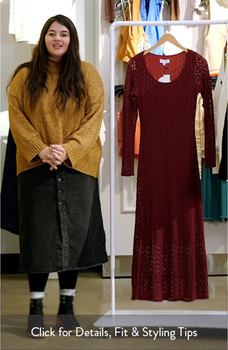 Sistine Tale Long Sleeve Open Stitch Maxi Dress, sales video thumbnail