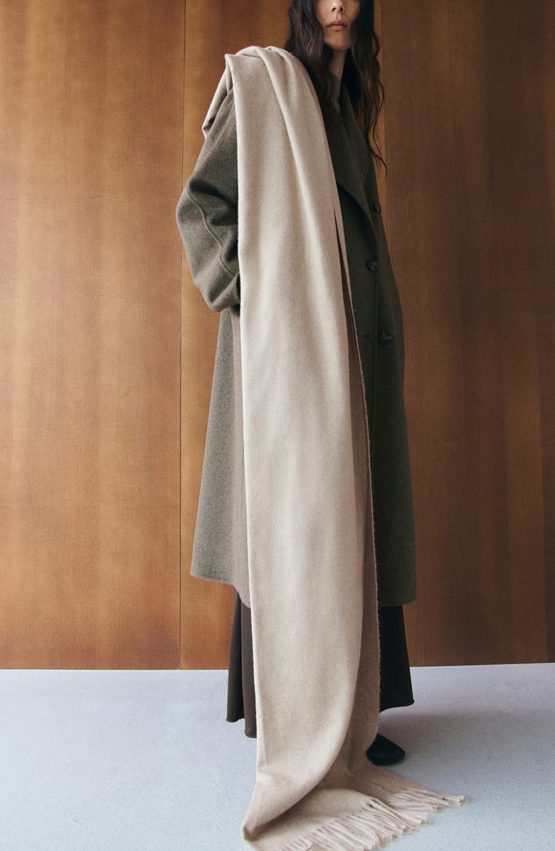 MANGO Fringe Scarf, Alternate, color, Sand