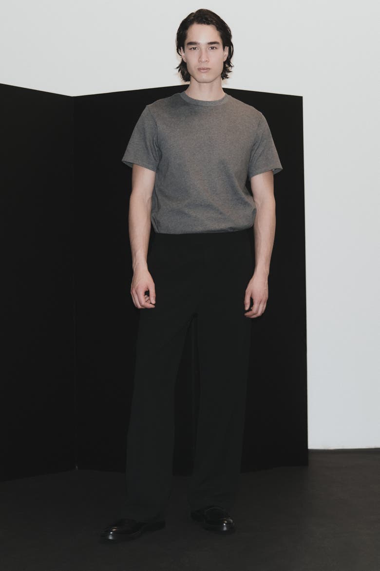 Four-way Stretch Wide Pull-on Trousers, Alternate, color, Black