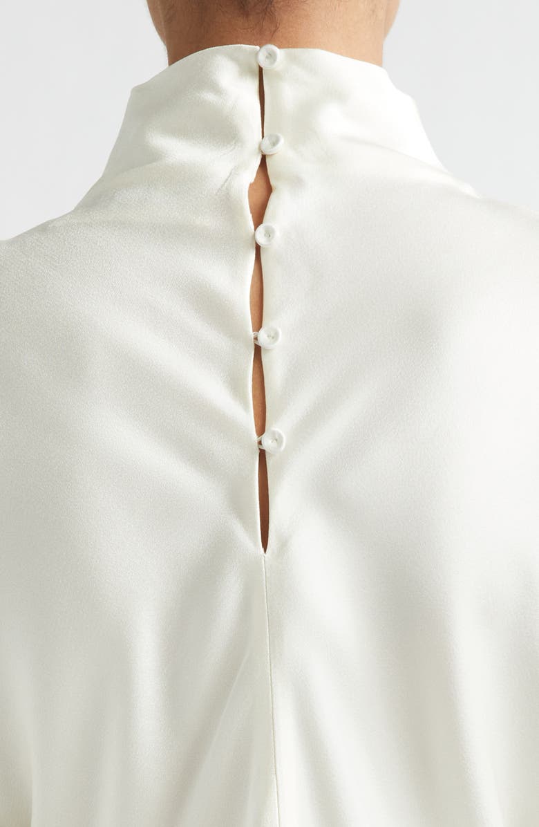 Róhe Long Sleeve Satin Top, Alternate, color, Cream