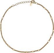 Argento Vivo Sterling Silver 18K Gold Plate Sterling Silver Diamond Cut Anklet