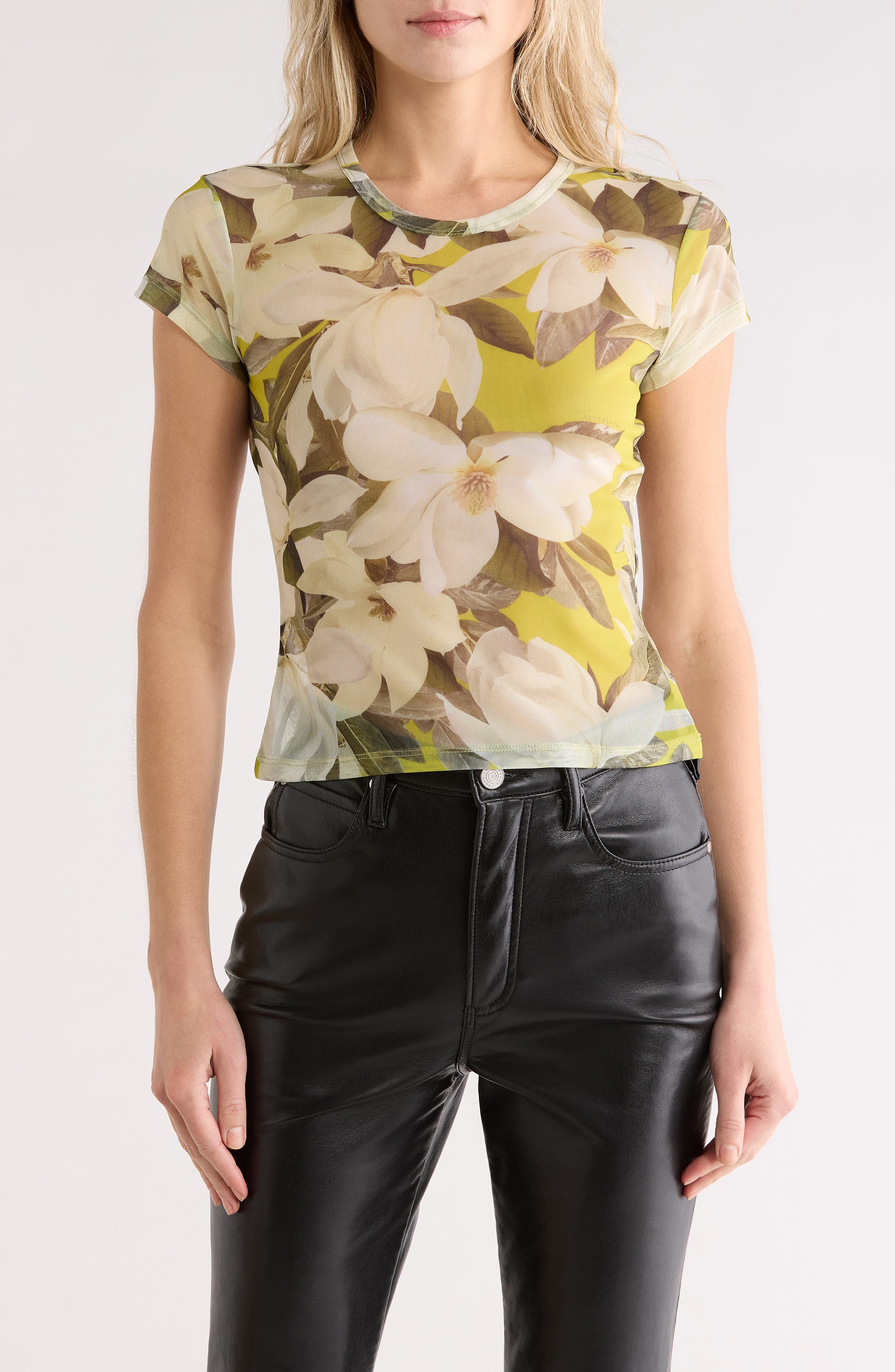 AllSaints Ellie Floral Mesh T-Shirt