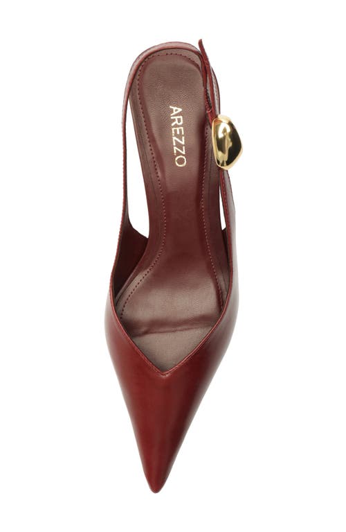 Arezzo Farrah Slingback Pointed Toe Pump In Burgundy