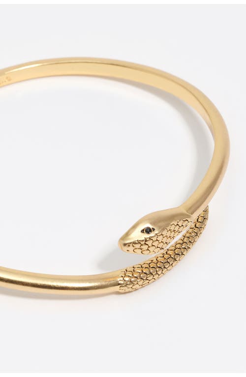 Bimba Y Lola Aged Rigid Textured Snake Bracelet In Gold