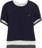 MONSE Triple Layer Short Sleeve Merino Wool Sweater