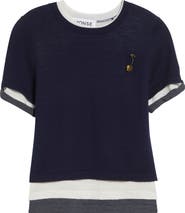 MONSE Triple Layer Short Sleeve Merino Wool Sweater