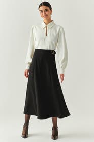 Exquise Sol Flared Midi Skirt