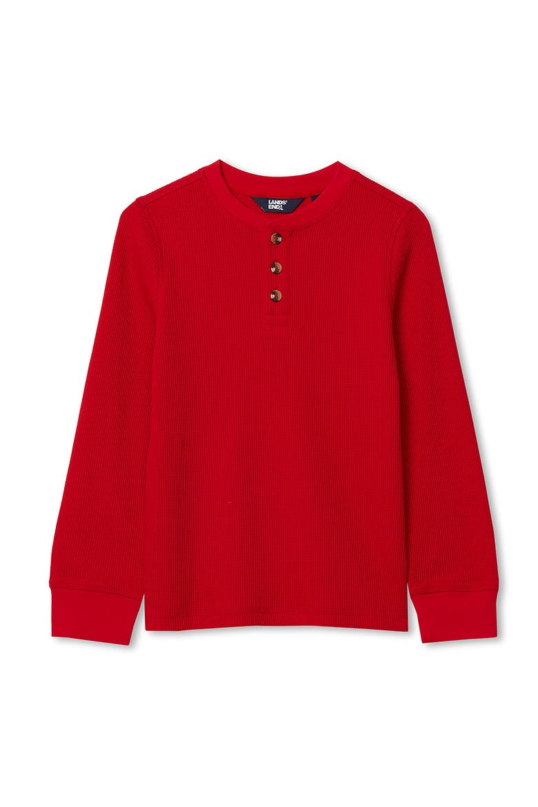Boys Long Sleeve Thermal Henley, Main, color, Bright Red