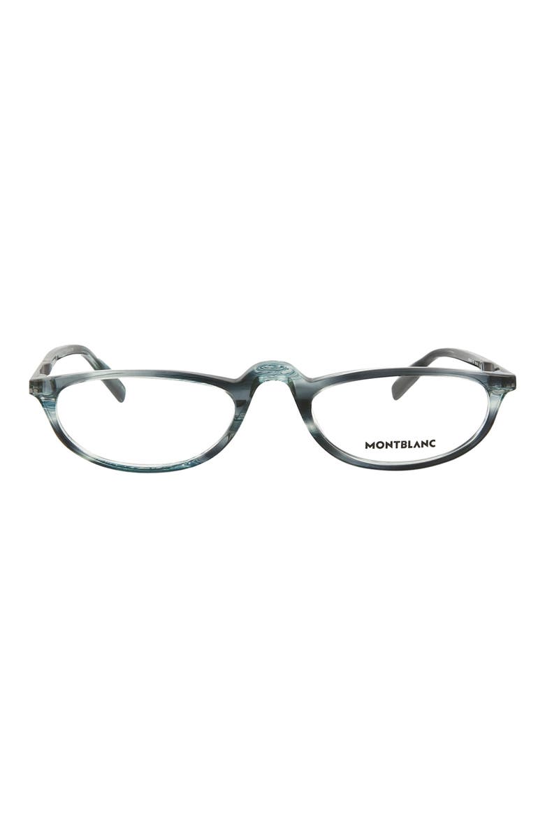 53mm Square Optical Glasses, Main, color, BLUE RUTHENIUM TRANSPARENT