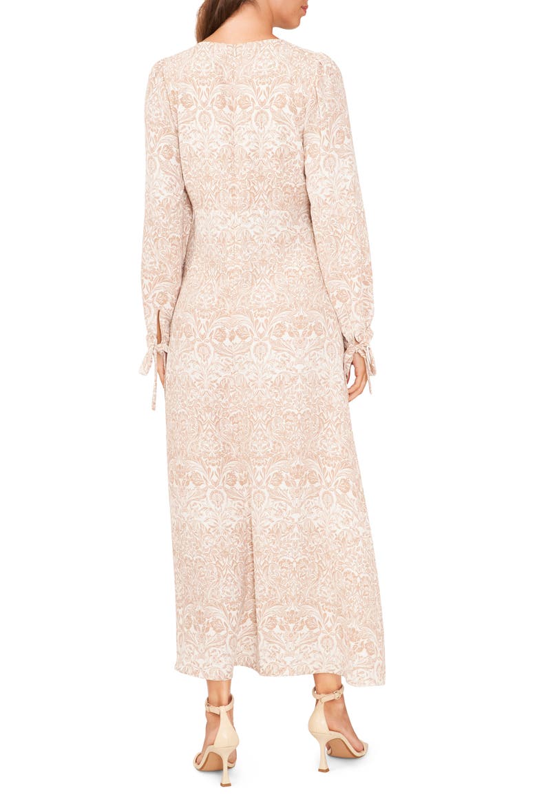 Print Long Sleeve Maxi Dress, Alternate, color, NEW IVORY