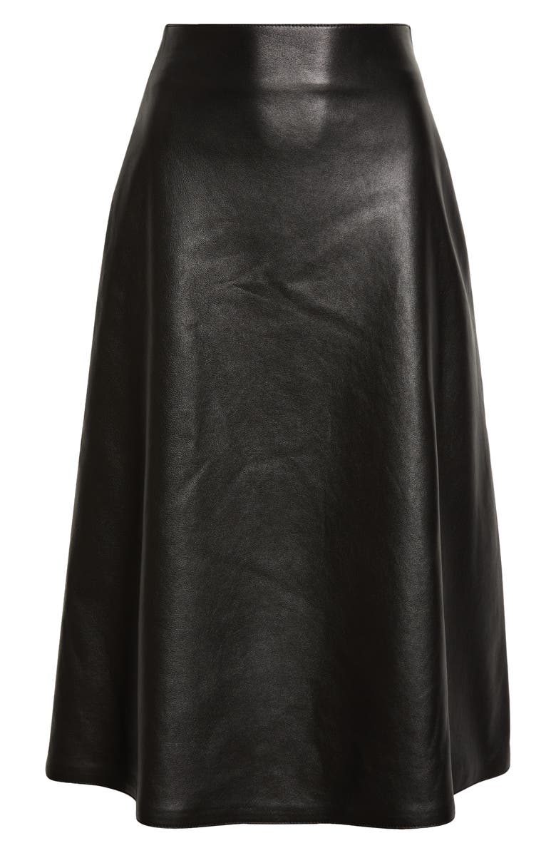 Balenciaga A-Line Lambskin Leather Skirt, Alternate, color, 