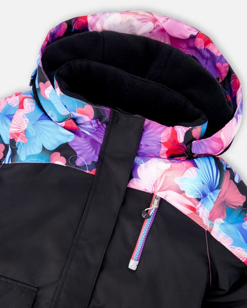 Deux Par Deux Two-piece Play Snowsuit Butterfly In Black