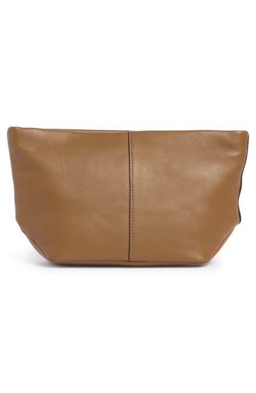 Allsaints Hex Grained Leather East/west Pouch In Brown