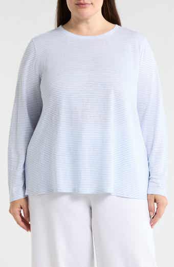 Stripe Long Sleeve Organic Linen T-Shirt