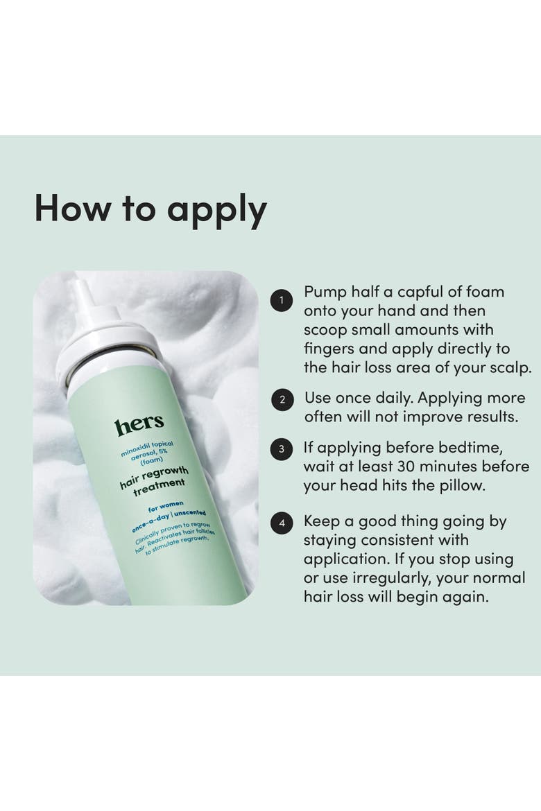 Topical Minoxidil Foam 5% Extra Strength Hair Regrowth Treatment, Clinically Proven, Alternate, color, Blue-Green