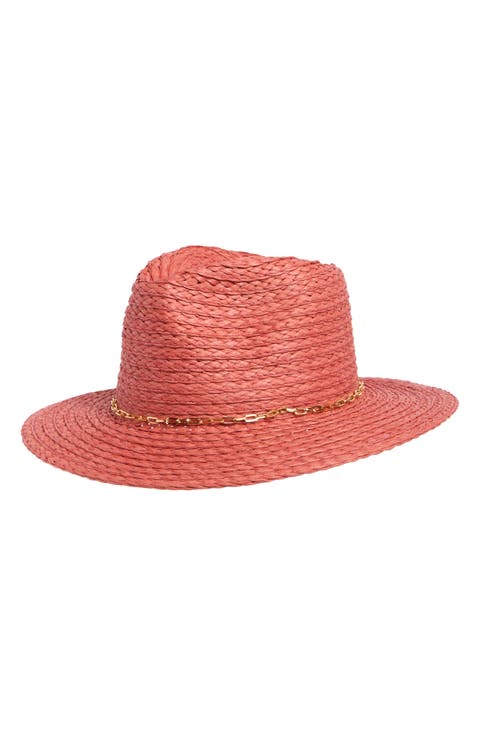 Chain Trim Oversize Panama Hat