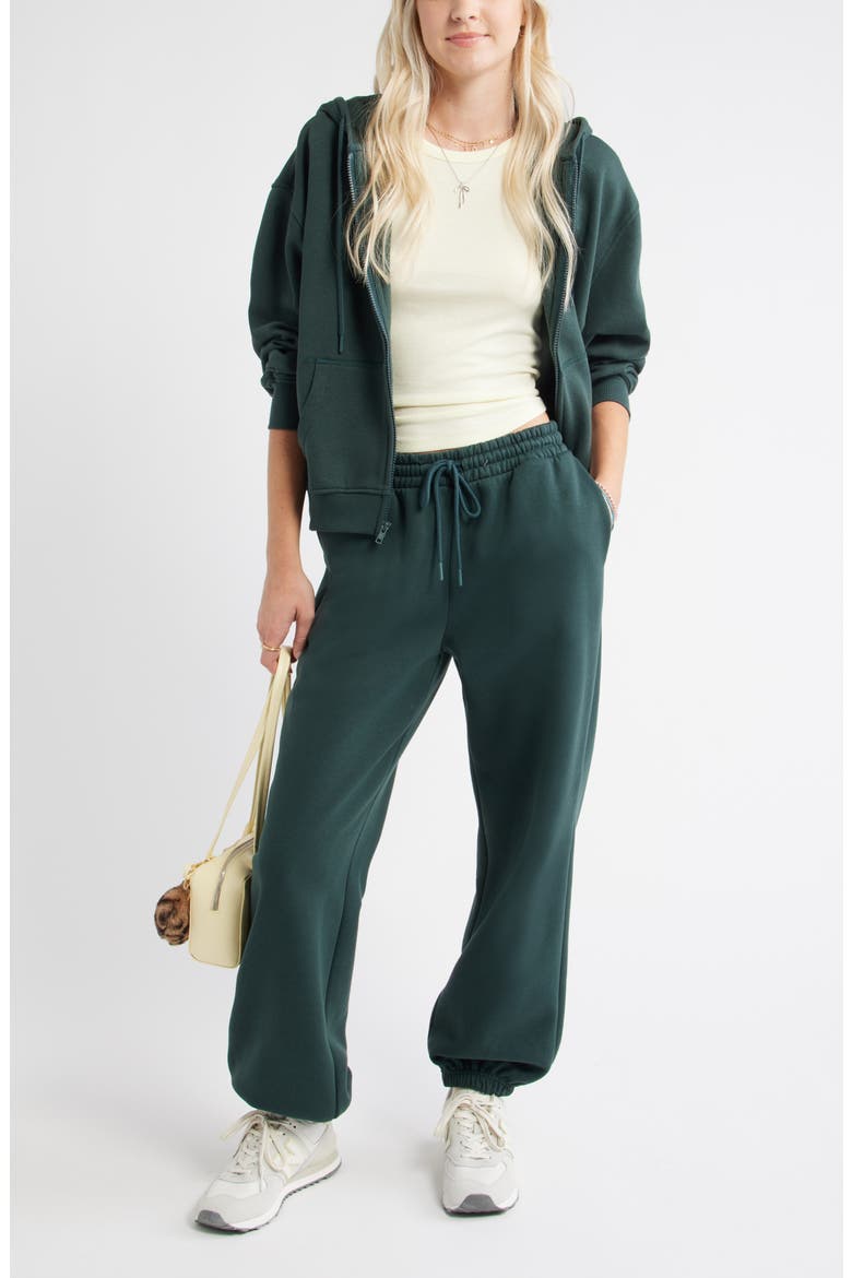 Baggy Fleece Joggers, Alternate, color, GREEN GABLES