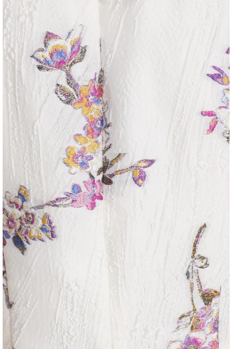 Floral Jacquard Midi Dress, Alternate, color, WHITE FLORAL