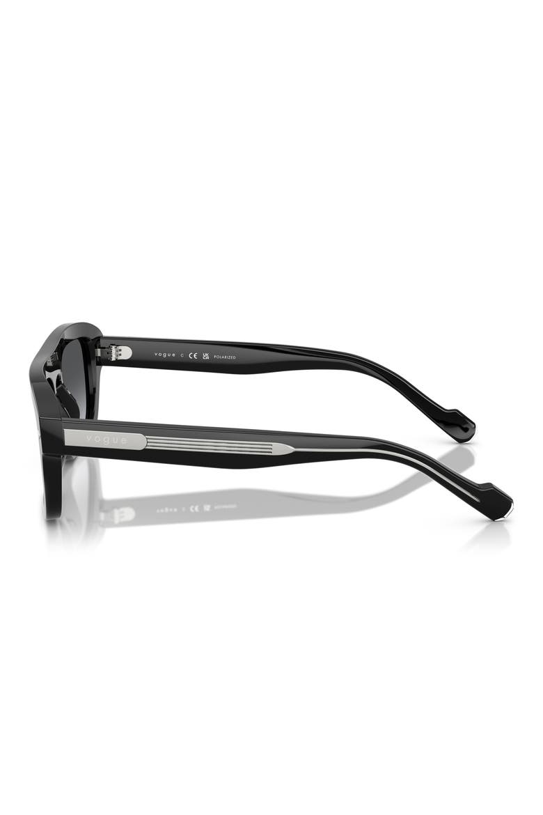 53mm Polarized Irregular Sunglasses, Alternate, color, BLACK