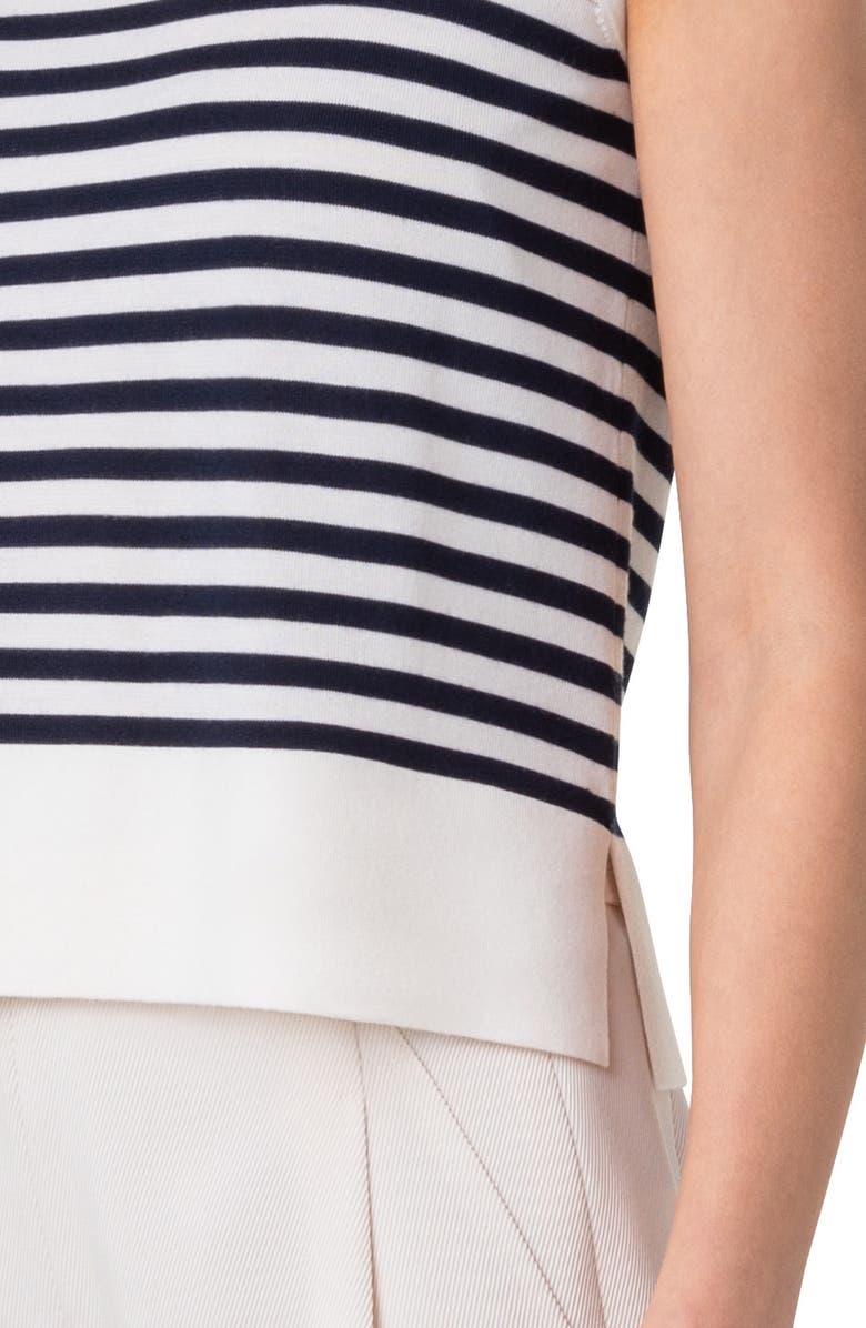 Akris punto Kodak Stripe Sweater Tank, Alternate, color, Ink-Cream