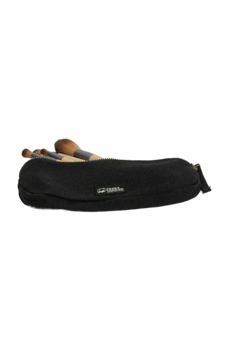 Terra Thread Organic Cotton Pencil Bag, Alternate, color, Ivory Black