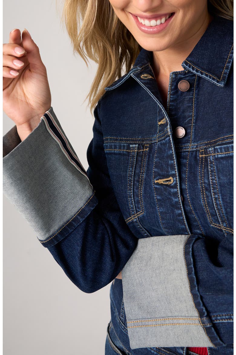 Cuffed Selvedge Denim Trucker Jacket, Alternate, color, COSMIC DUST